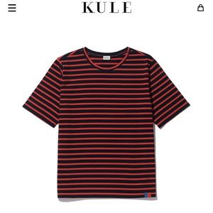 KULE The Modern Short Sleeve Tee size large Navy/Poppy